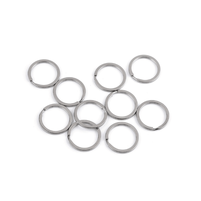 Surgical steel key ring - flat