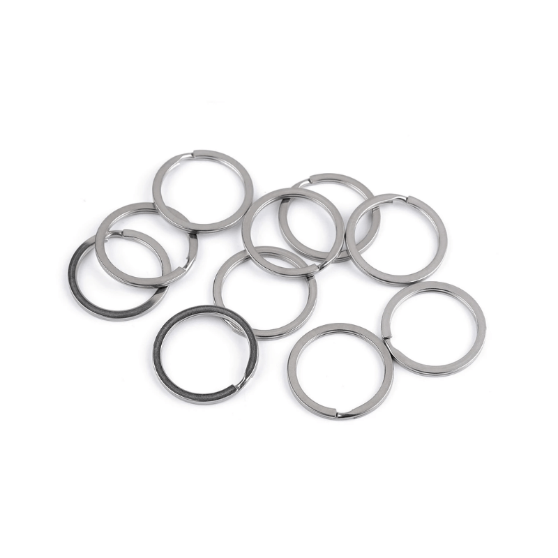 Surgical steel key ring - flat