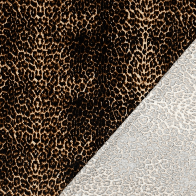 Soft velour fabric 160cm | 260g/m² – leopard