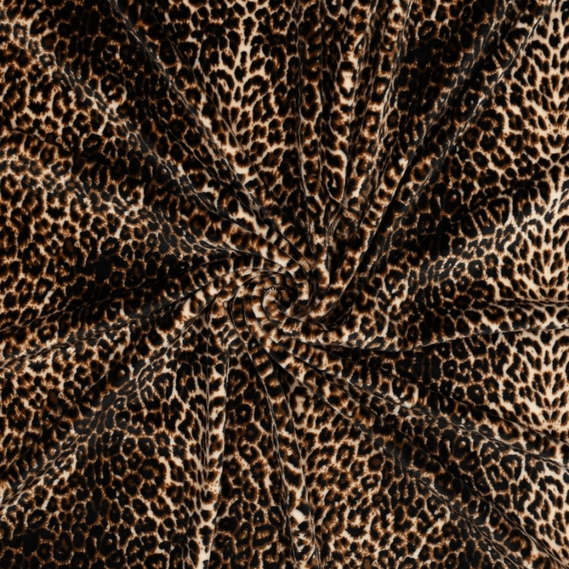 Soft velour fabric 160cm | 260g/m² – leopard