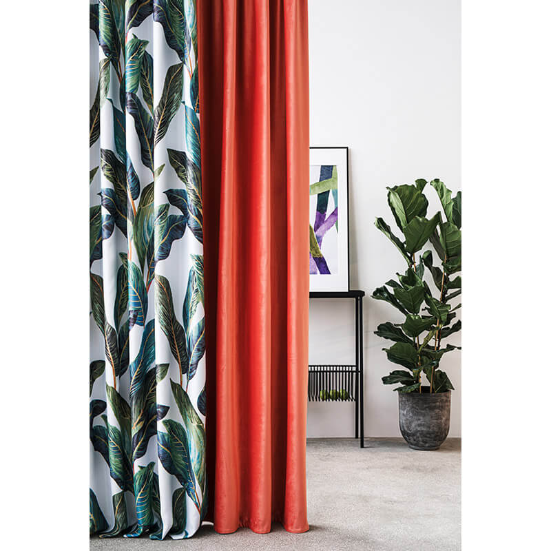 Night curtain fabric 280cm | 210g/m² – leaves