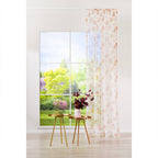Curtain tulle with lead thread 2.80m - cream color with rose pattern