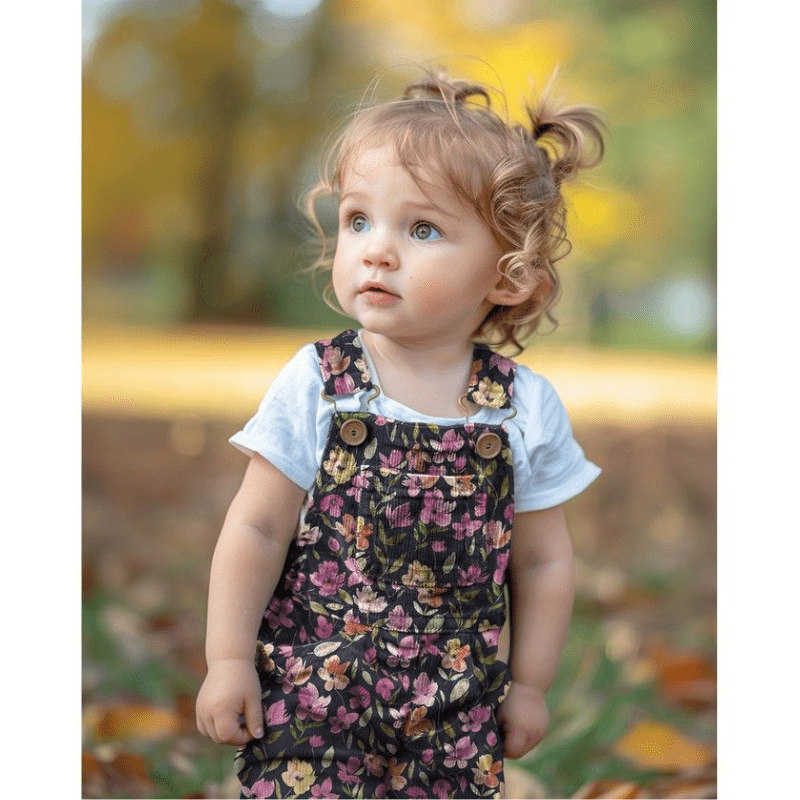Cotton velvet fabric BABYCORD 140cm | 145g/m² - flowers