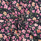 Kokvilnas velveta audums BABYCORD 140cm | 145g/m² - ziediņi