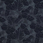 Denim fabric 150cm | 320g/m² - dark blue with leaf pattern