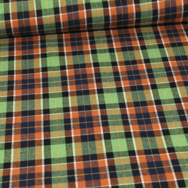 Flaneļa audums 145cm | 150g/m² - rūtains - zaļš