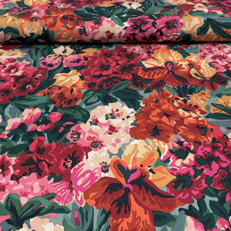 Galdautu audums 160cm – raibi ziedi