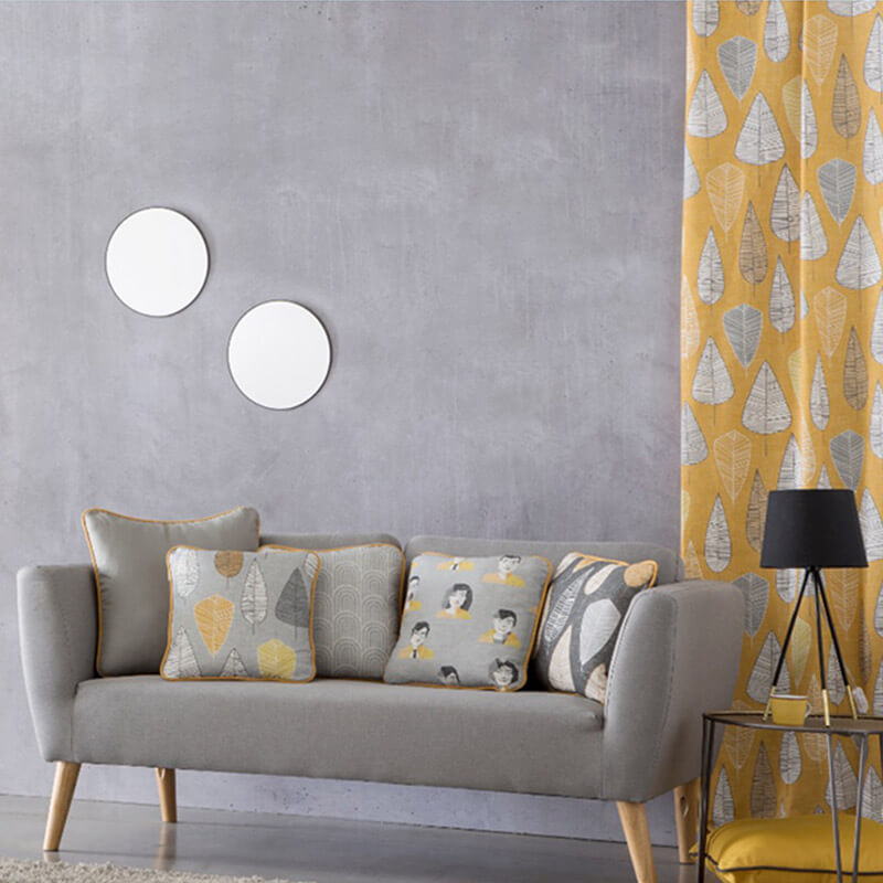 Kanvas audums 280cm | 230g/m² – lapas uz pelēka fona