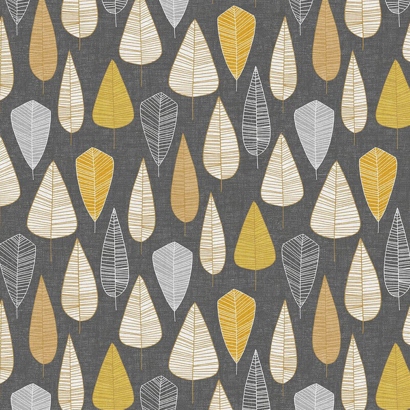 Kanvas audums 280cm | 230g/m² – lapas uz pelēka fona