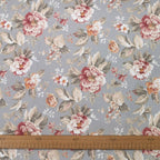 Canvas fabric 280cm | 230g/m² – flowers on a gray background