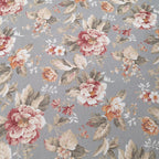 Canvas fabric 280cm | 230g/m² – flowers on a gray background