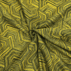Fabric for home textiles 280cm - green with a geometric pattern