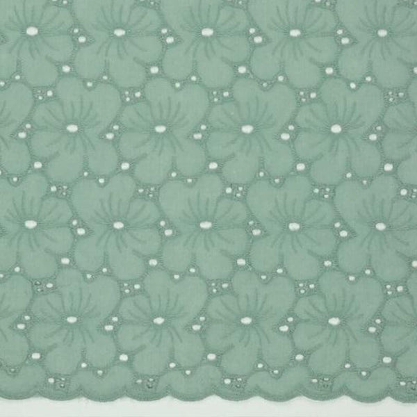 Izšūts kokvilnas audums 120cm | 110g/m² – piparmētru zaļš