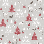 Cotton fabric 160cm | 130g/m² – Deer with Christmas trees