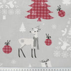 Cotton fabric 160cm | 130g/m² – Deer with Christmas trees