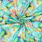 Embroidered cotton fabric 145cm | 105g/m² – teal