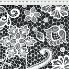 Cotton fabric 160cm – lace pattern on a black background 