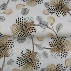 Kokvilnas satīna audums ar elastānu 150cm | 200g/m² – ziedi