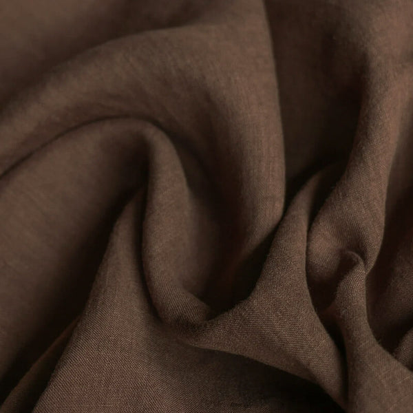 Mīkstinātais linu audums 150cm | 185g/m² - brūns