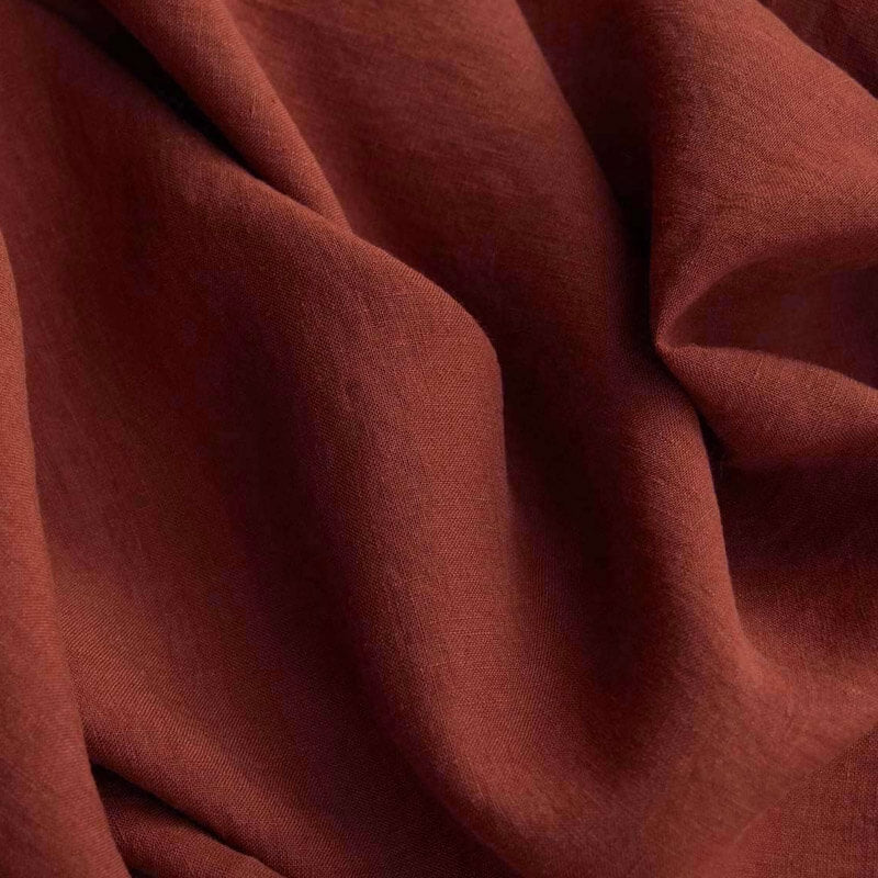 Mīkstinātais linu audums 150cm | 185g/m² - sarkanbrūns