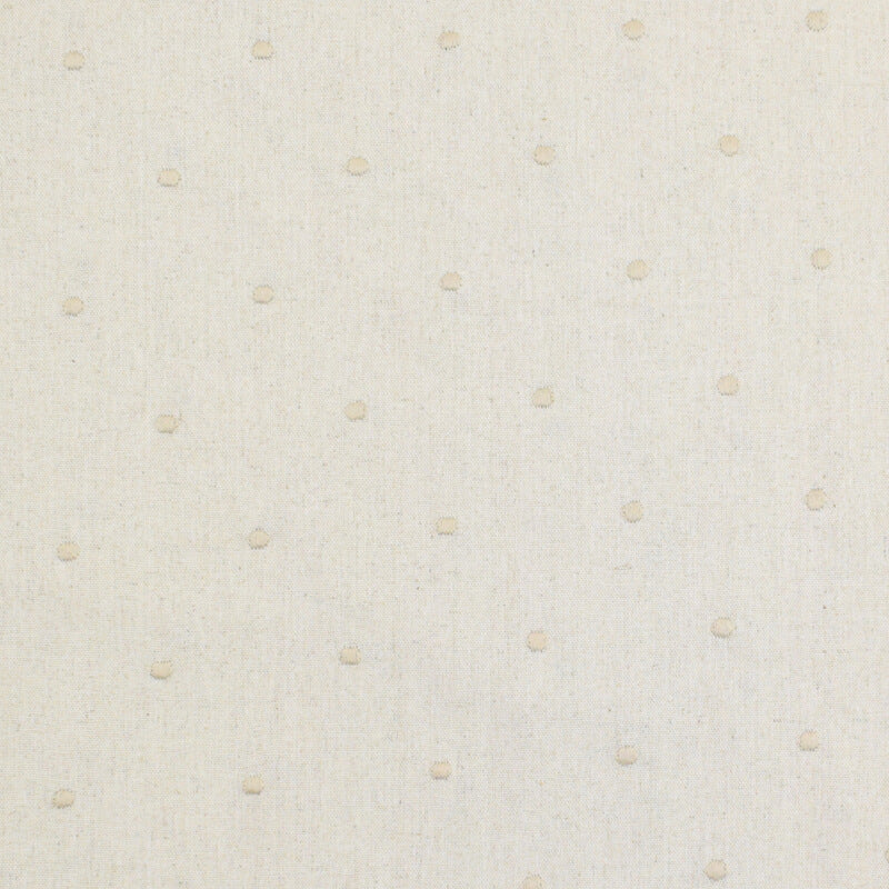 Linen - viscose fabric 125cm - natural tone with embroidered dots