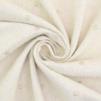 Linu - viskozes audums 125cm - dabīgā tonī ar izšūtiem punktiņiem