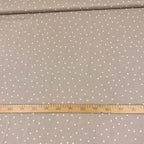 Linen fabric 150cm – beige with pompom pattern