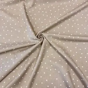 Linu audums 150cm – bēšs ar pumpiņu rakstu