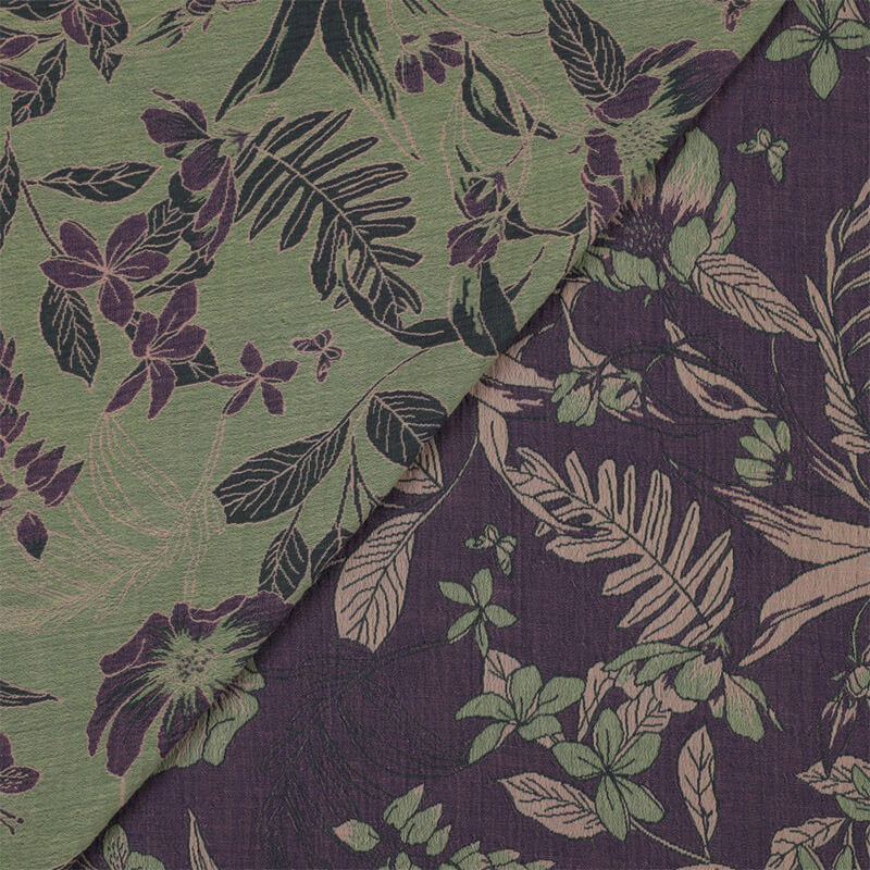 Muslina audums 140cm - 001 violets ar zaļu