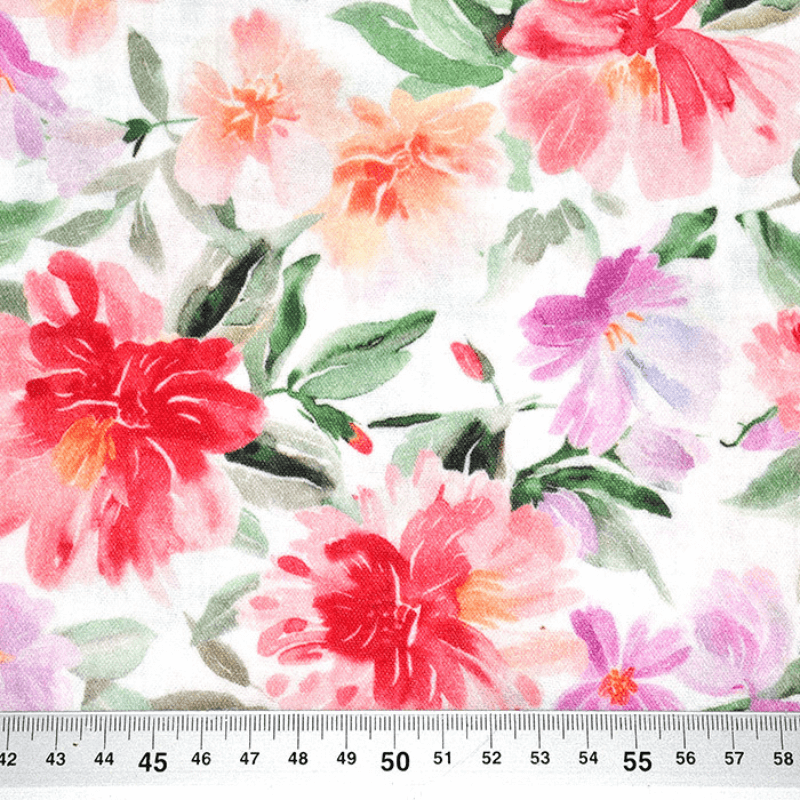 Muslina audums 130cm | 115g/m² – ziedi