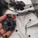 Clothing tulle with beads and flowers 150cm