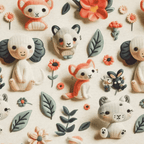 Insulated knit fabric 150cm | 340gr/m² - animals