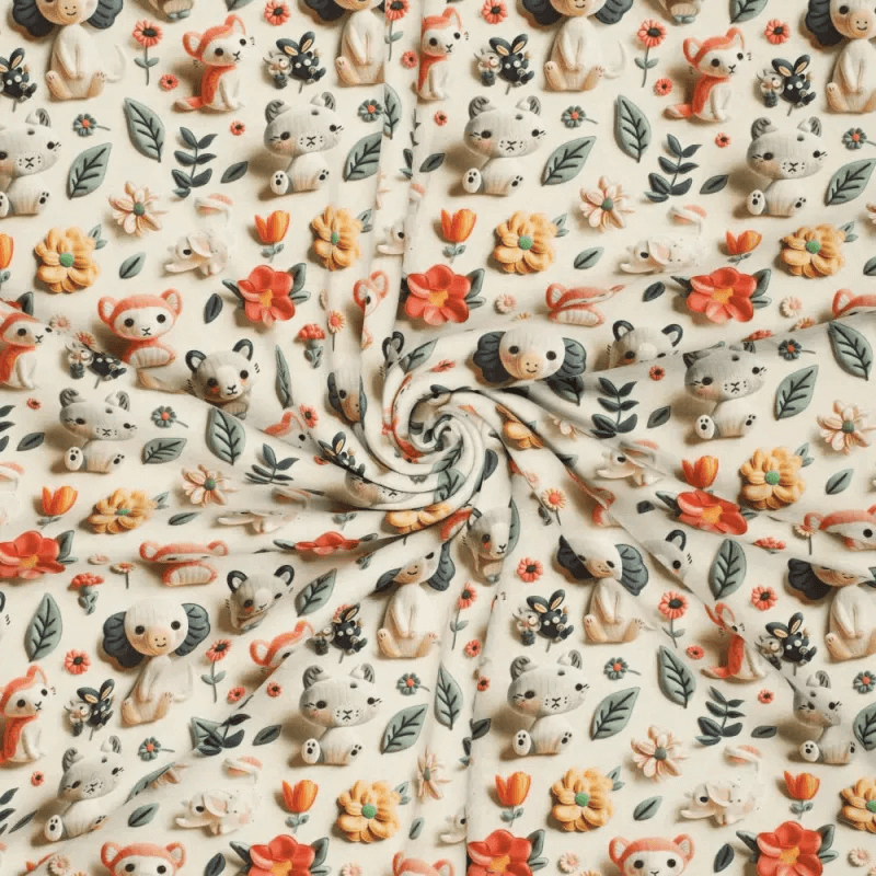 Insulated knit fabric 150cm | 340gr/m² - animals
