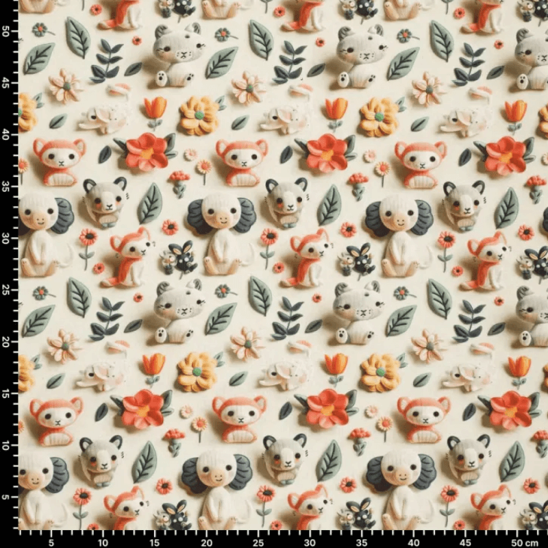 Insulated knit fabric 150cm | 340gr/m² - animals