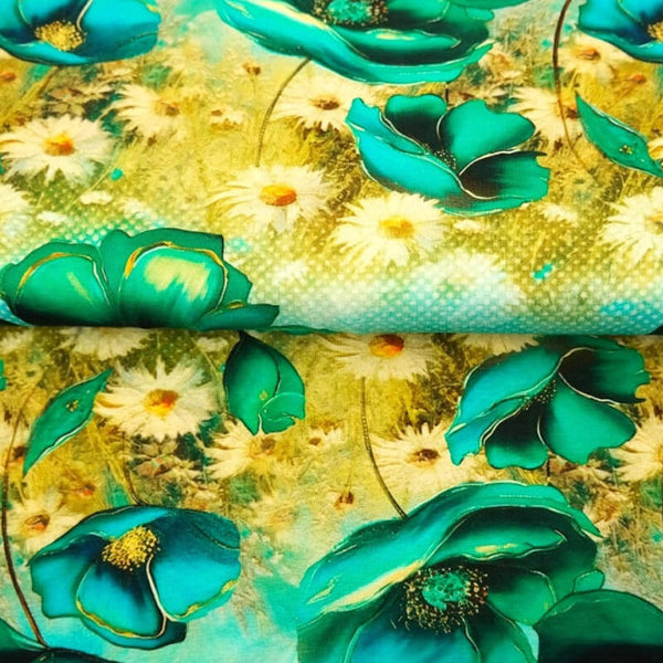 Knitted fabric 150cm | 215g/m² - flowers