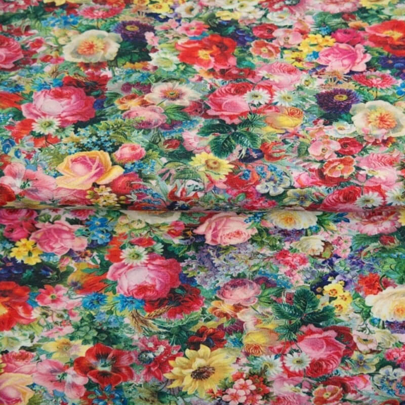 Knitted fabric 160cm | 215g/m² – flowers