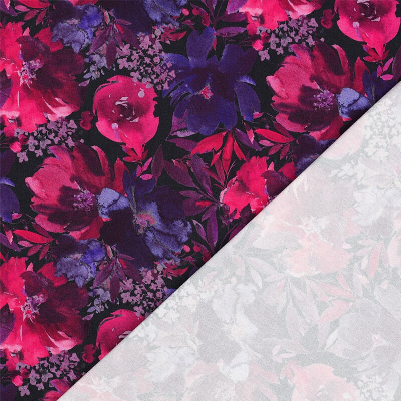 Viscose fabric with elastane 140cm | 180g/m² – bright flowers