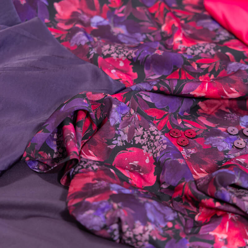 Viscose fabric with elastane 140cm | 180g/m² – bright flowers