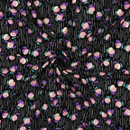 Viscose fabric 135cm | 110g/m² – floral pattern on a dark background