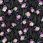 Viscose fabric 135cm | 110g/m² – floral pattern on a dark background