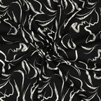 Viscose fabric with elastane 140cm | 180g/m² – black with pattern