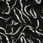 Viscose fabric with elastane 140cm | 180g/m² – black with pattern
