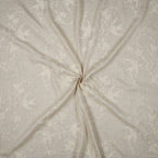 Izšūts linu - viskozes audums 130cm | 245g/m² - putniņi uz dabīga fona