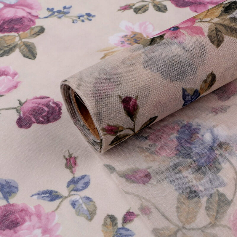 Dekoratīvs audums 66cm – ziedi (dažādas krāsas)