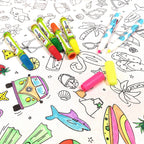 Last piece - cotton fabric 150x60cm - white with drawings