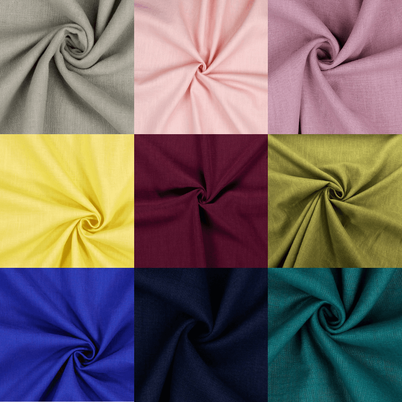 Vienkrāsains mīkstinātais linu audums