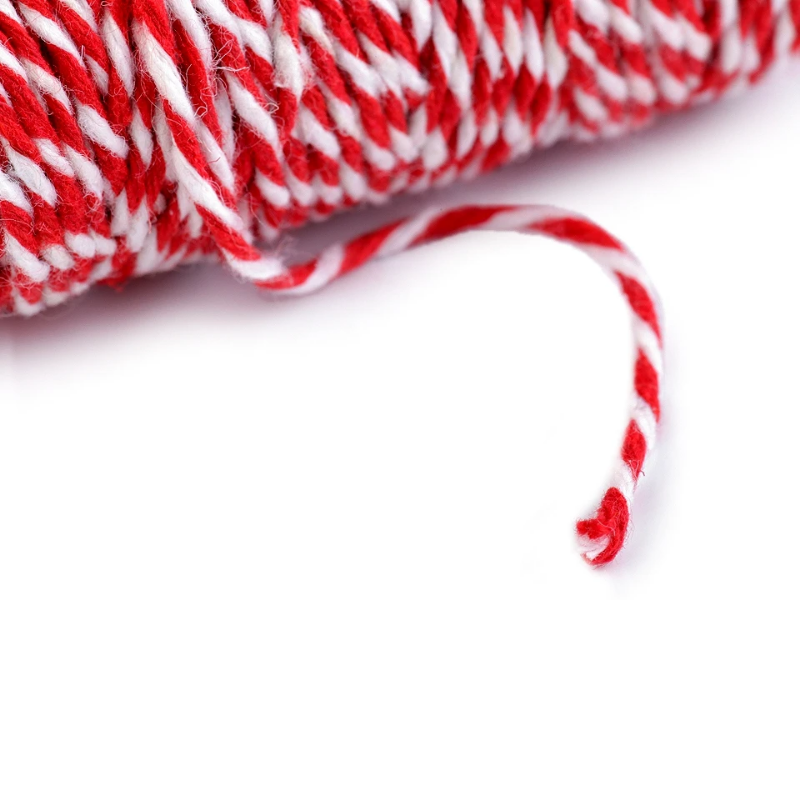 Braided Cotton Cord Ø2mm | 18m – brown with white