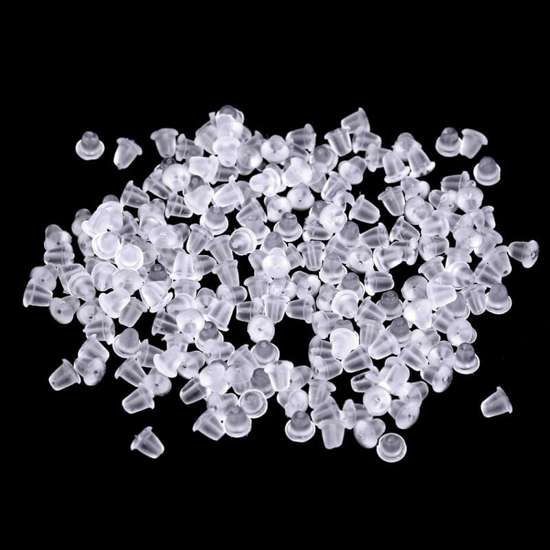 Aizmugurīte auskariem 3x5mm - caurspīdīga