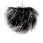 Faux fur ball Ø12cm - brown with black