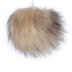 Faux fur ball Ø12cm - brown with black